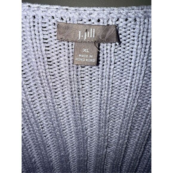 J.Jill 100% Cotton Lilac Knit 2 Button Front Mini Bell Sleeve sweater - Picture 7 of 11